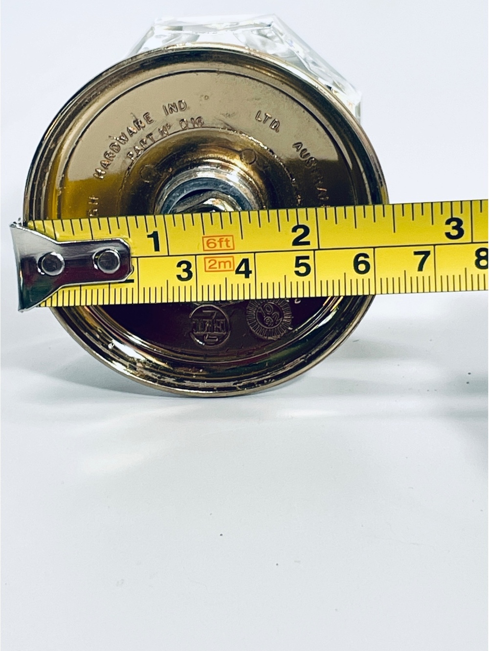 Vintage Baldwin Crystal Glass Door Knobs with Brass Base Set - Picture 7 of 8